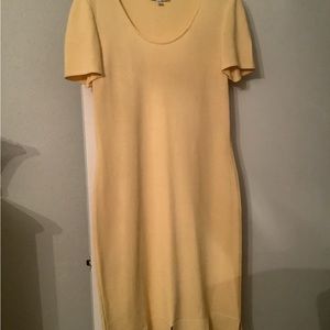 St. John Santana Knit Yellow Short Sleeve Dress